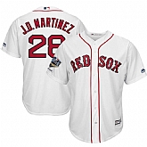 Red Sox 28 J.D. Martinez White 2018 World Series Champions Home Cool Base Player Jersey Dzhi,baseball caps,new era cap wholesale,wholesale hats